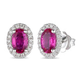 14K 0.15ct-Diamond 0.86ct-Ruby Fashion Earrings