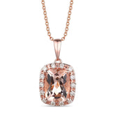 14K 0.22ct-Diamond 1.54ct-Morganite LeVian Pendant