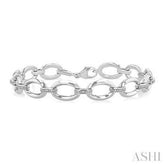 925 0.10ct Diamond Oval Link Bracelet