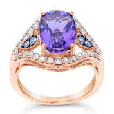 14K 0.69Ct-Diamond 2.60ct-Amethyst Fashion Rings