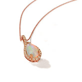 14K 0.60ct-Diamond 2.20ct-Opal LeVian Pendant