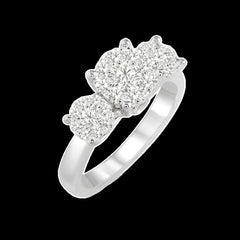 14K 0.50ct Cluster Past-Present-Future Lovebright-Ring