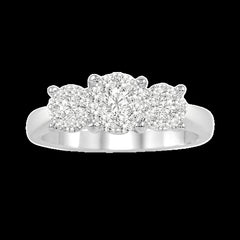 14K 0.50ct Cluster Past-Present-Future Lovebright-Ring