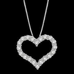 14K 0.75ct Diamond Heart Pendant