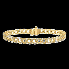 14K 1.50ct Diamond Cuban-link Bracelet