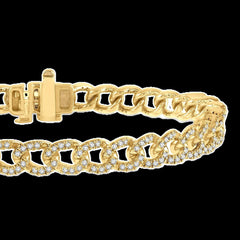 14K 1.50ct Diamond Cuban-link Bracelet