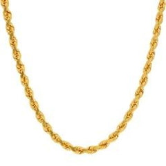 22K 4MM 24"S   ROPE CHAIN