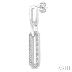 925 0.10CT Diamond Paper Clip Earrings
