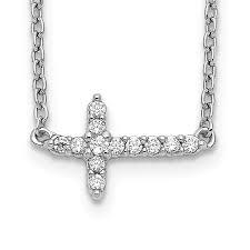 14K 0.21CT DIAMOND CROSS  PENDANT