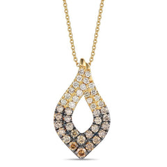 14k-Honey-Gold 1.01ct Chocolate-Ombre Diamond Pendant