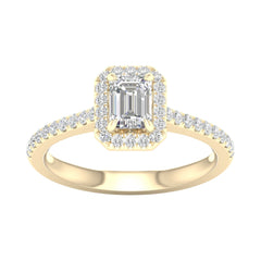 14K 1.50ct H-Color/VS-Clarity Lab-Diamond Emerald-Ring-set