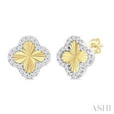 10K 0.20ct Diamond Clover Earings
