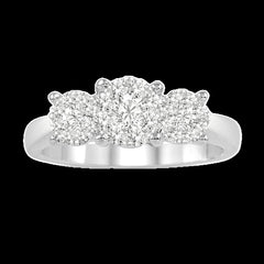14K 0.75ct Cluster Past-Present-Future Lovebright-Ring