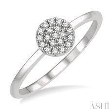10k .10ct-Diamond Cluster Ring Size-7