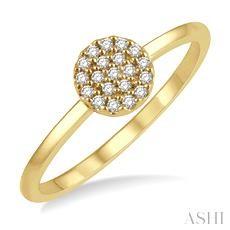 10k .10ct-Diamond Cluster Ring Size-7