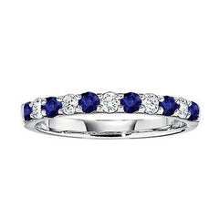 14K .10CT-Diamond Sapphire Band