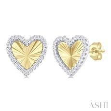 10K 0.20ct Diamond Heart Earrings