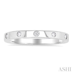 1/10 Ctw Flush Bezel Set Diamond Fashion Band in 10K White Gold