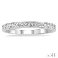 1/10 Ctw Round Cut Diamond Wedding Band in 14K White Gold