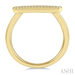 1/5 ctw Pod Center Baguette and Round Cut Diamond Stackable Petite Fashion Band in 10K Yellow Gold