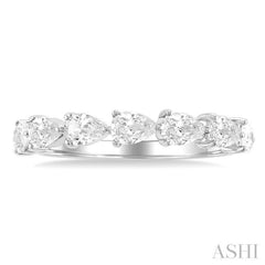 1 Ctw East-West Pear Shape Diamond Fashion Band in 14K White Gold