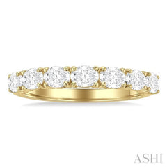 1 Ctw East-West Oval Cut Diamond Fashion Band in 14K Yellow Gold