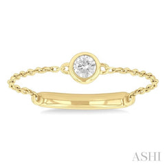 1/20 ctw Petite Bezel Set Diamond Fashion Chain Ring in 10K Yellow Gold