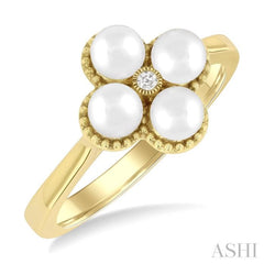 4MM WP .02CTRDDM CLOVER RING YG 10K-G*
