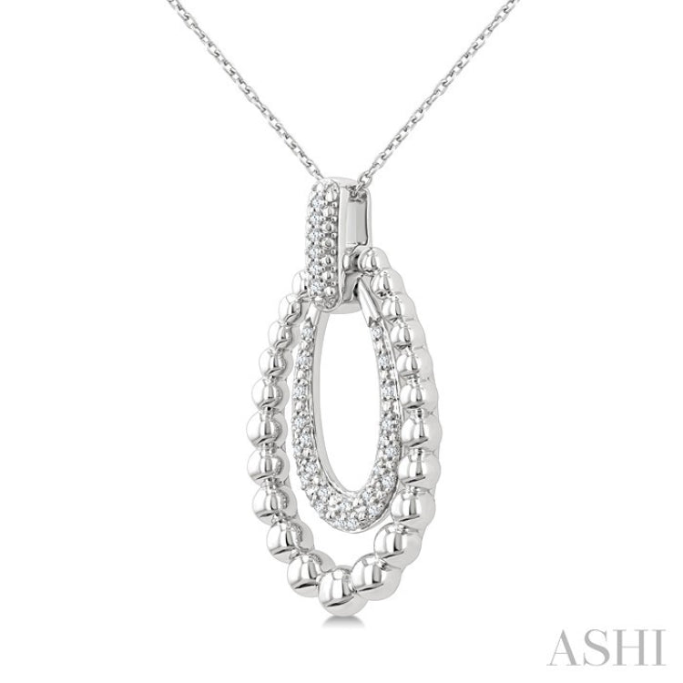 1/10 Ctw Circular Bold Bead Round Cut Bead Bijoux Diamond Fashion Pendant With Chain in Sterling Silver