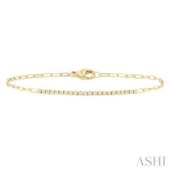 0.25CTRDDM PAPER CLIP BRACELET YG 14K-G*