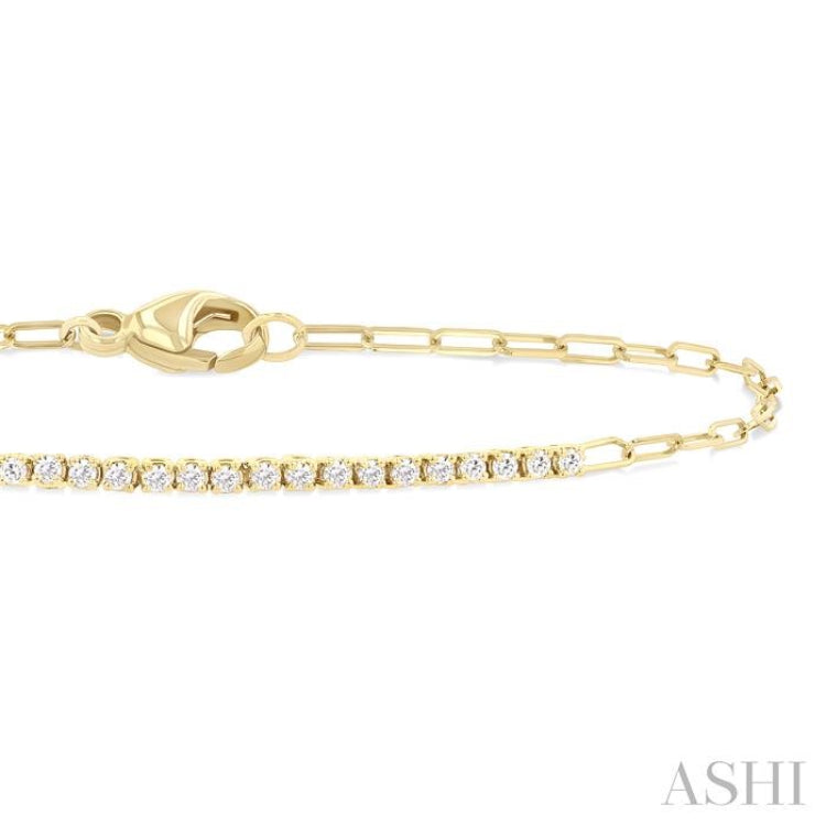 0.25CTRDDM PAPER CLIP BRACELET YG 14K-G*