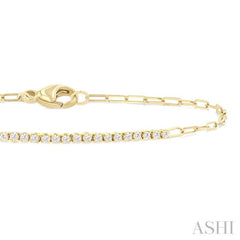 0.25CTRDDM PAPER CLIP BRACELET YG 14K-G*