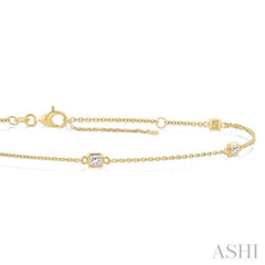 1/4 ctw Princess Cut Diamond Station Bracelet in 14K Yellow Gold