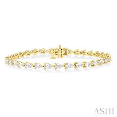 4.00CTPS DM EAST-WEST PEAR TB YG 14K-H*