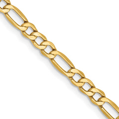 14K 22 inch 3.5mm Semi-Solid Figaro with Lobster Clasp Chain