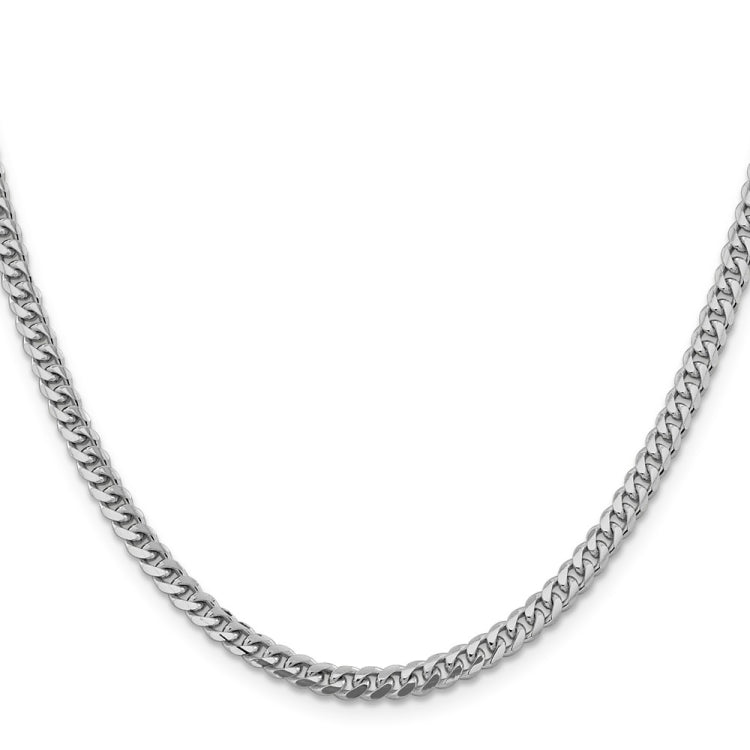 14k White Gold 4.25mm Solid Miami Cuban Chain