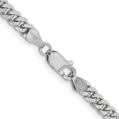 14k White Gold 4.25mm Solid Miami Cuban Chain