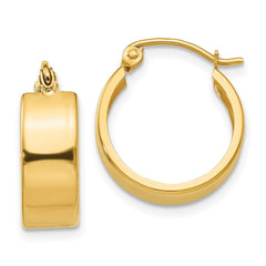 14K 5.75x17mm Polished Hoop Earrings