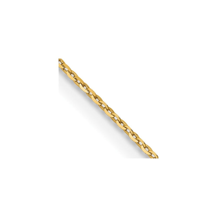 18K 18 inch 1.15mm Diamond-cut Cable with Fancy Lobster Clasp Chain