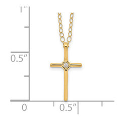 14k Madi K .01ct Diamond Cross Necklace