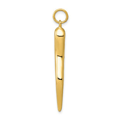 14k Large 3-D Italian Horn Charm