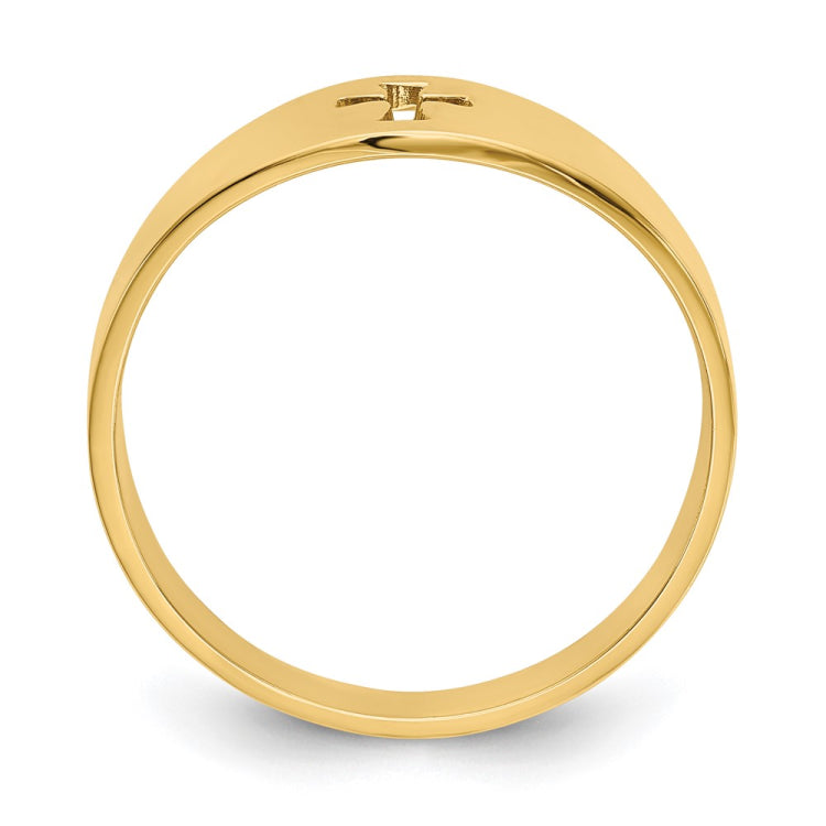 14k Polished Cut-out Cross Ring