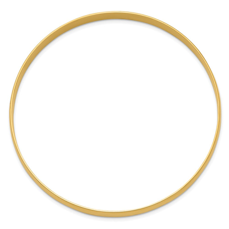 14k 6mm Solid Polished Half-Round Slip-On Round Bangle Bracelet