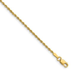 14K 18 inch 1.5mm Diamond-cut Rope with Lobster Clasp Chain