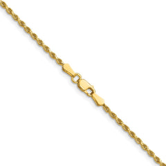 14K 18 inch 1.75mm Diamond-cut Rope with Lobster Clasp Chain