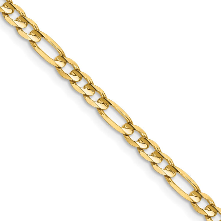 14K 20 inch 4mm Concave Open Figaro with Lobster Clasp Chain