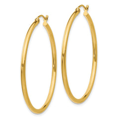 14k 2x40mm Polished Tube Hoop Earrings