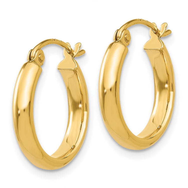 14k 2.75x16mm Polished Tube Hoop Earrings