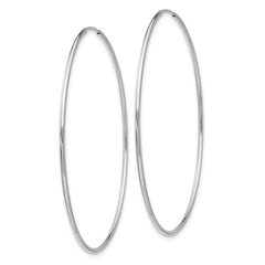 14k White Gold 1.2x54mm Polished Endless Tube Hoop Earrings