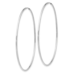 14k White Gold 1.2x60mm Polished Endless Tube Hoop Earrings